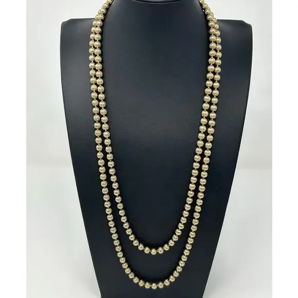 Vintage Gold Tone Ball Necklace - Picture 1 of 6